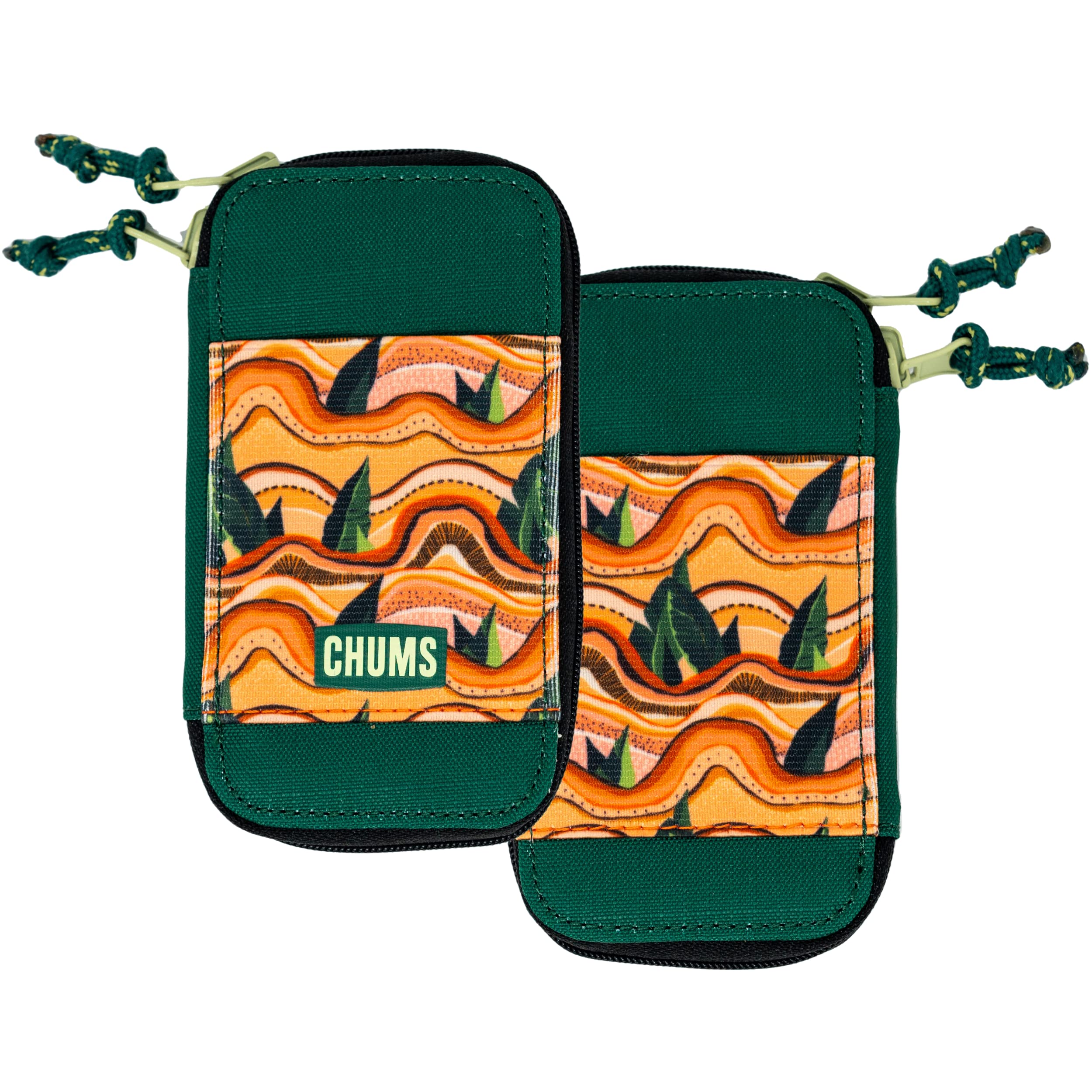 Chums Reversi Polyester Wallet - Reversible Zippered Pouch for Men and Women | Tree Waves Design | Fashionable and Durab